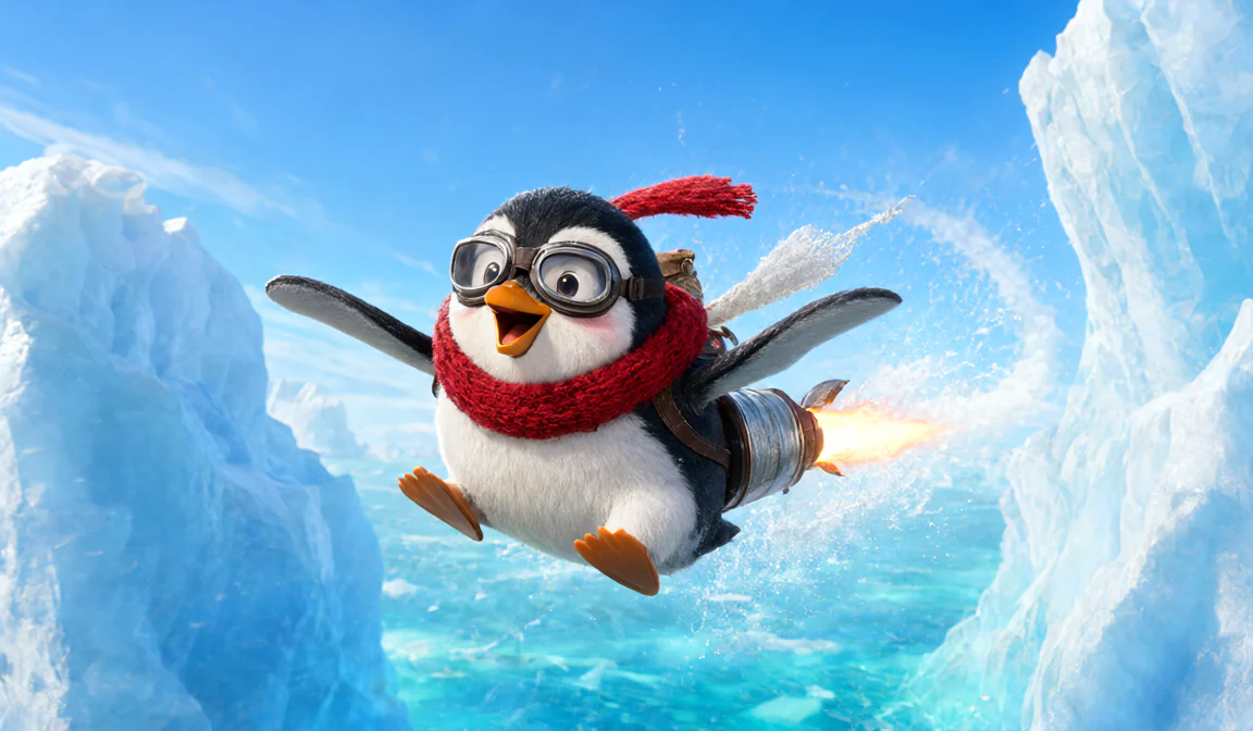 First frame: Penguin Rocket · Barrel Roll
