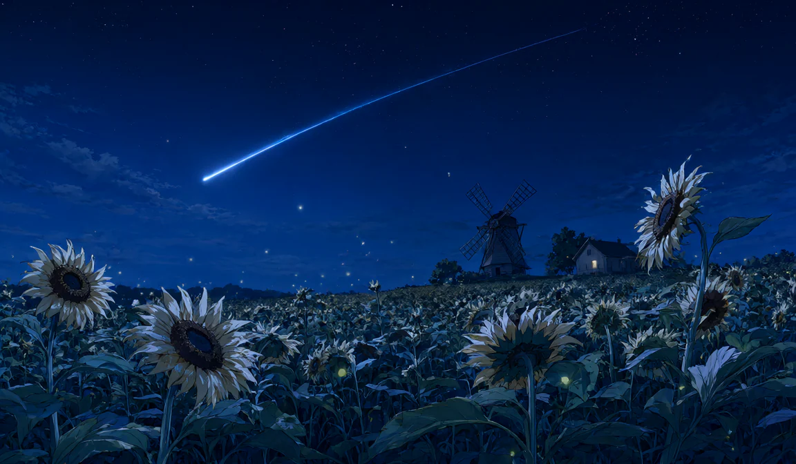 First frame: Sunflowers and the Falling Star
