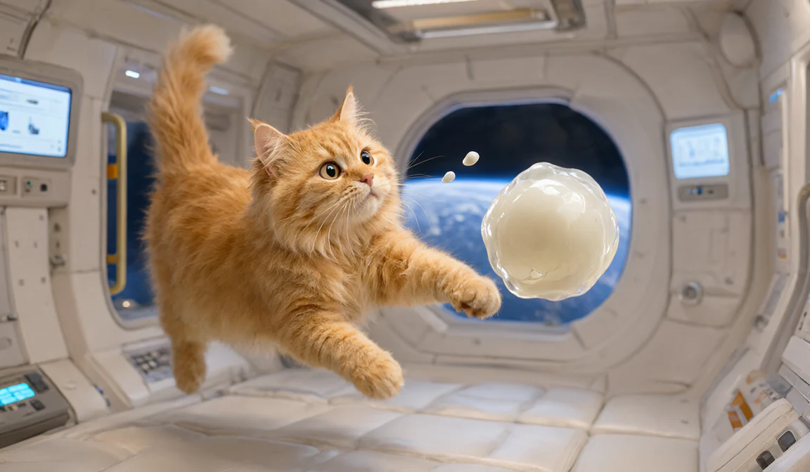 First frame: Zero-G Cat
