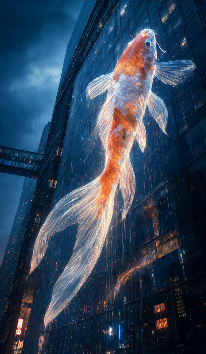 First frame: Skyscraper Koi