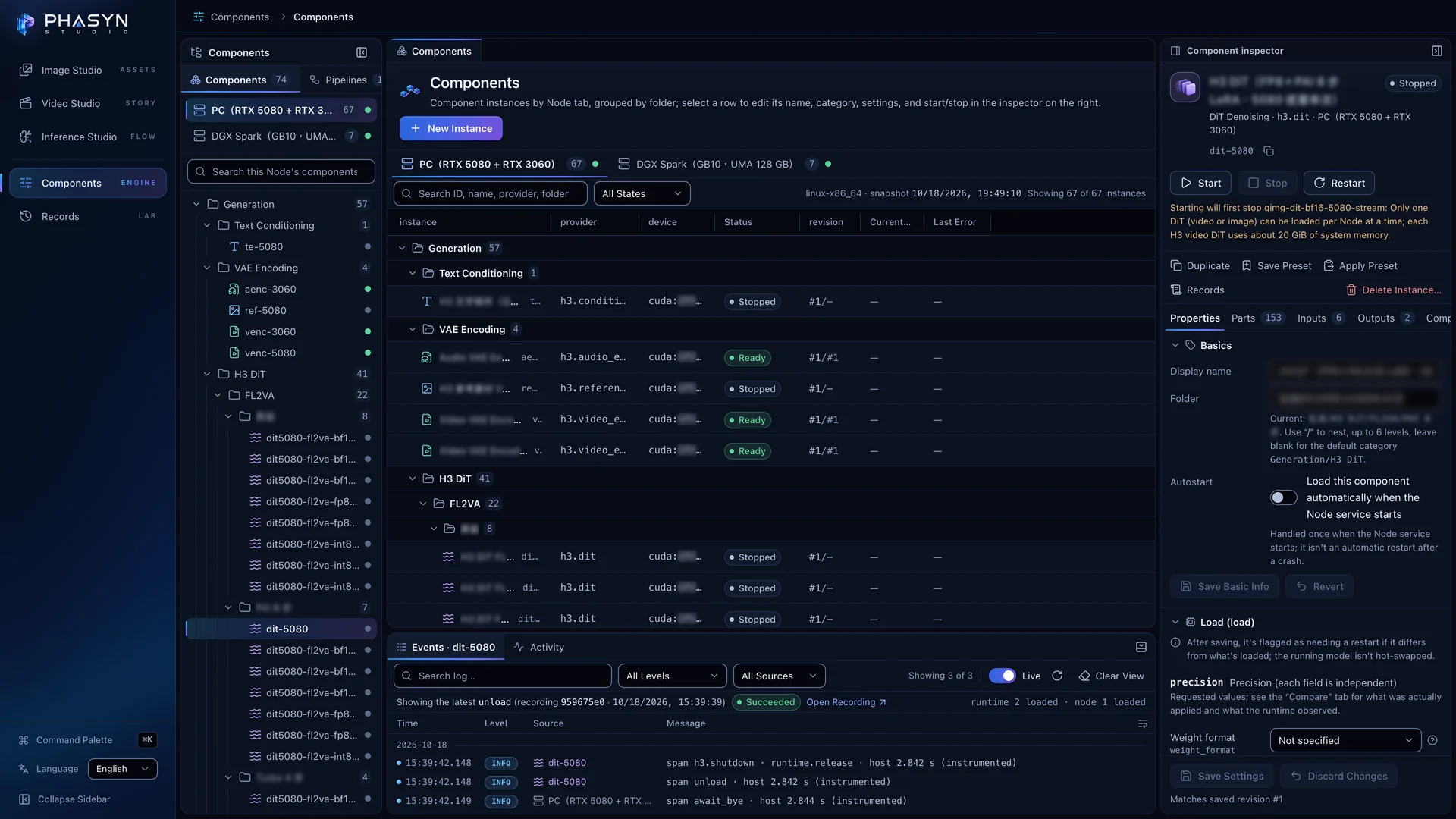 Settings and precision for dit-5080